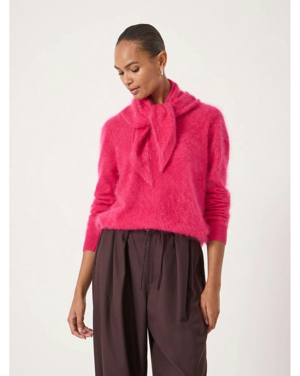 Hush Pink Brushed Cashmere Triangle Scarf