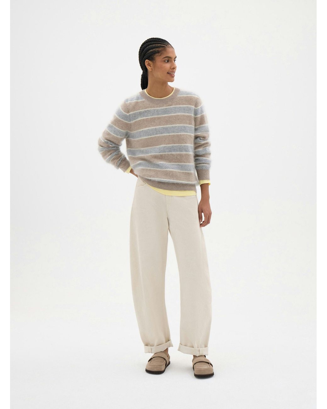 Hush Gray Aurelia Brushed Cashmere Jumper