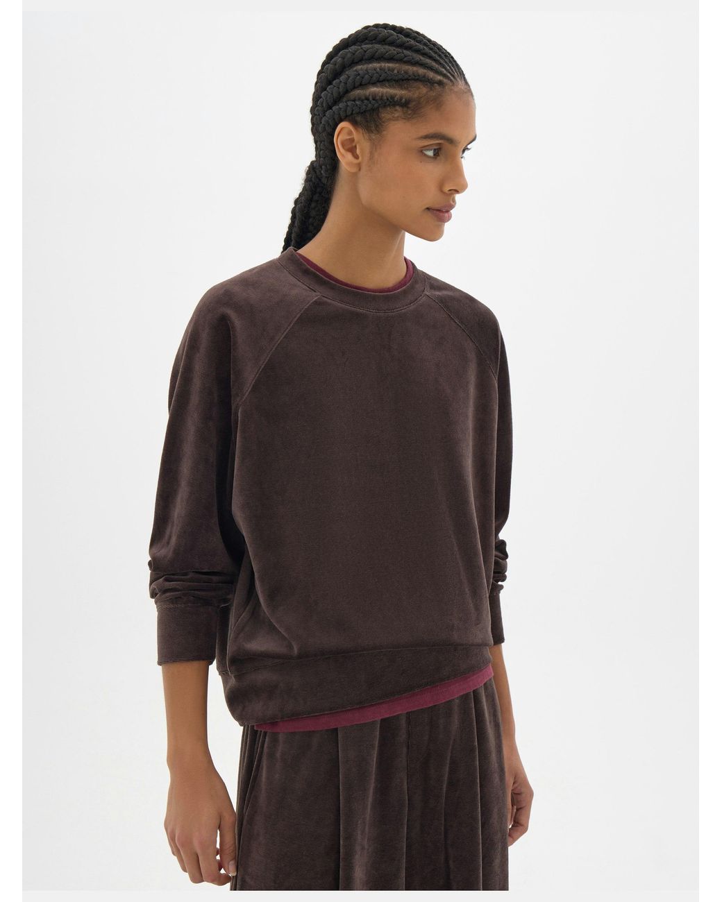 Hush Brown Aarti Velour Sweatshirt