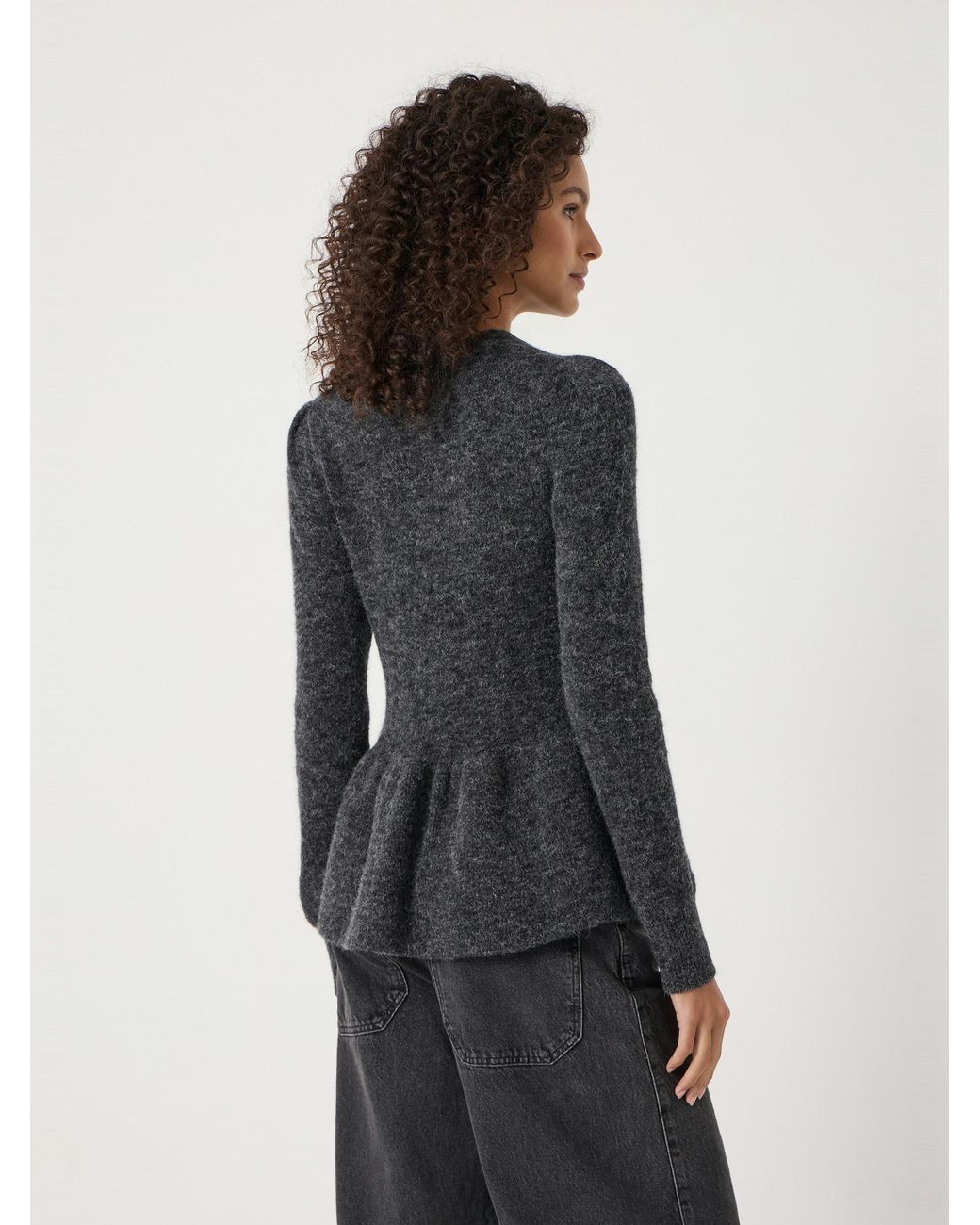 Hush Gray Wool Blend Peplum Top
