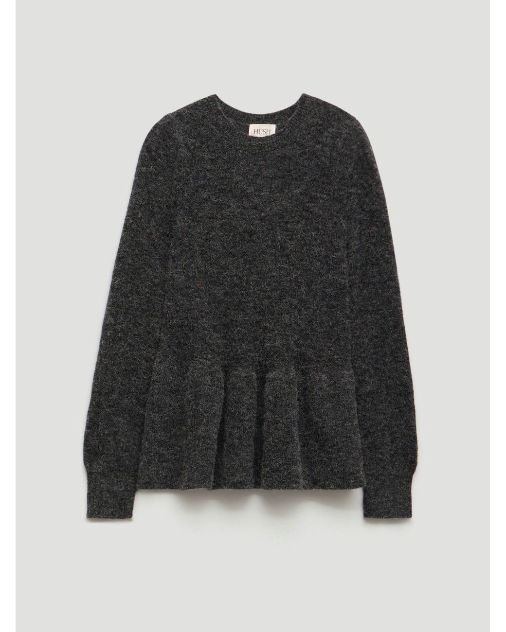 Hush Gray Wool Blend Peplum Top