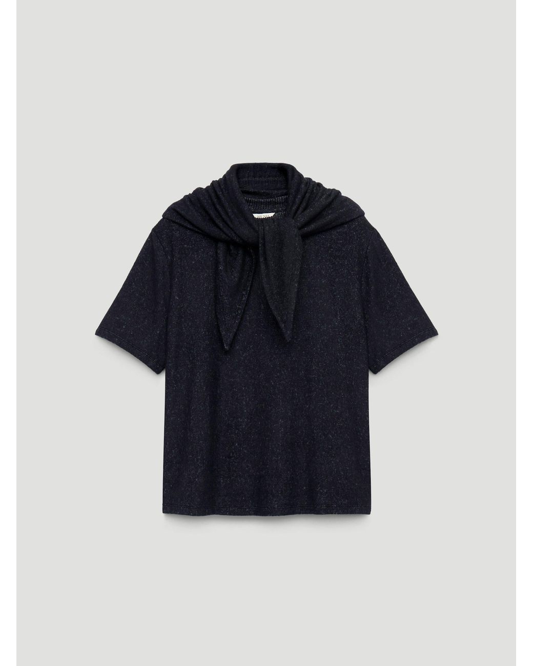 Hush Black Elarae Supersoft Crew T-Shirt And Matching Scarf