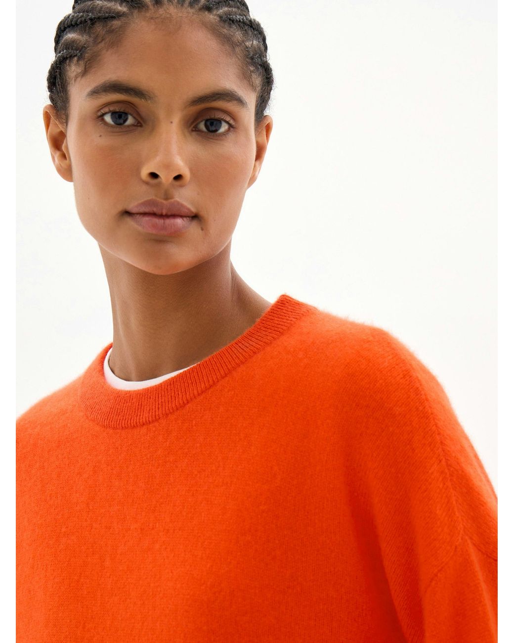 Hush Orange Avery Cashmere Crew Neck Jumper