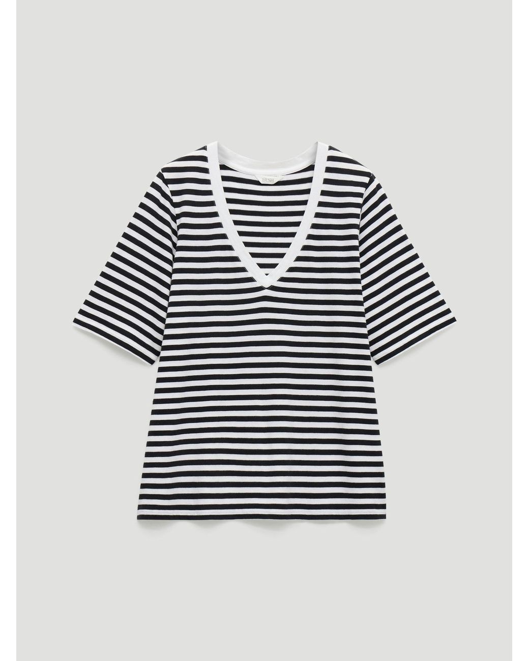Hush White Reece V Neck Drapey T-Shirt