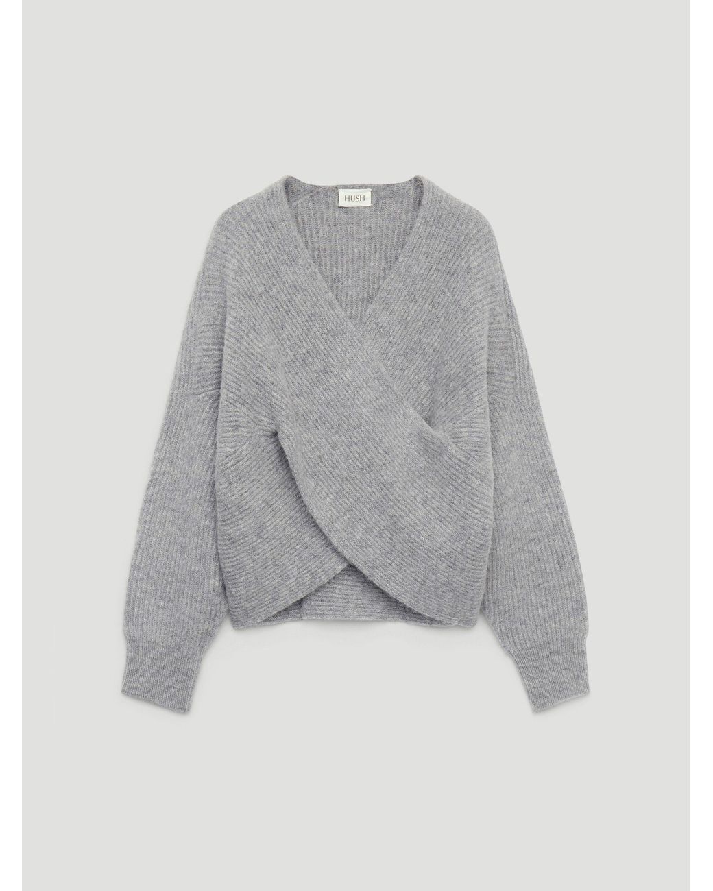 Hush Gray Betty Fluffy Cross Front Jumper