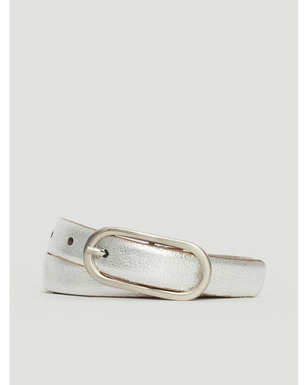 Hush Black Stella Slim Oval Buckle Leather Belt