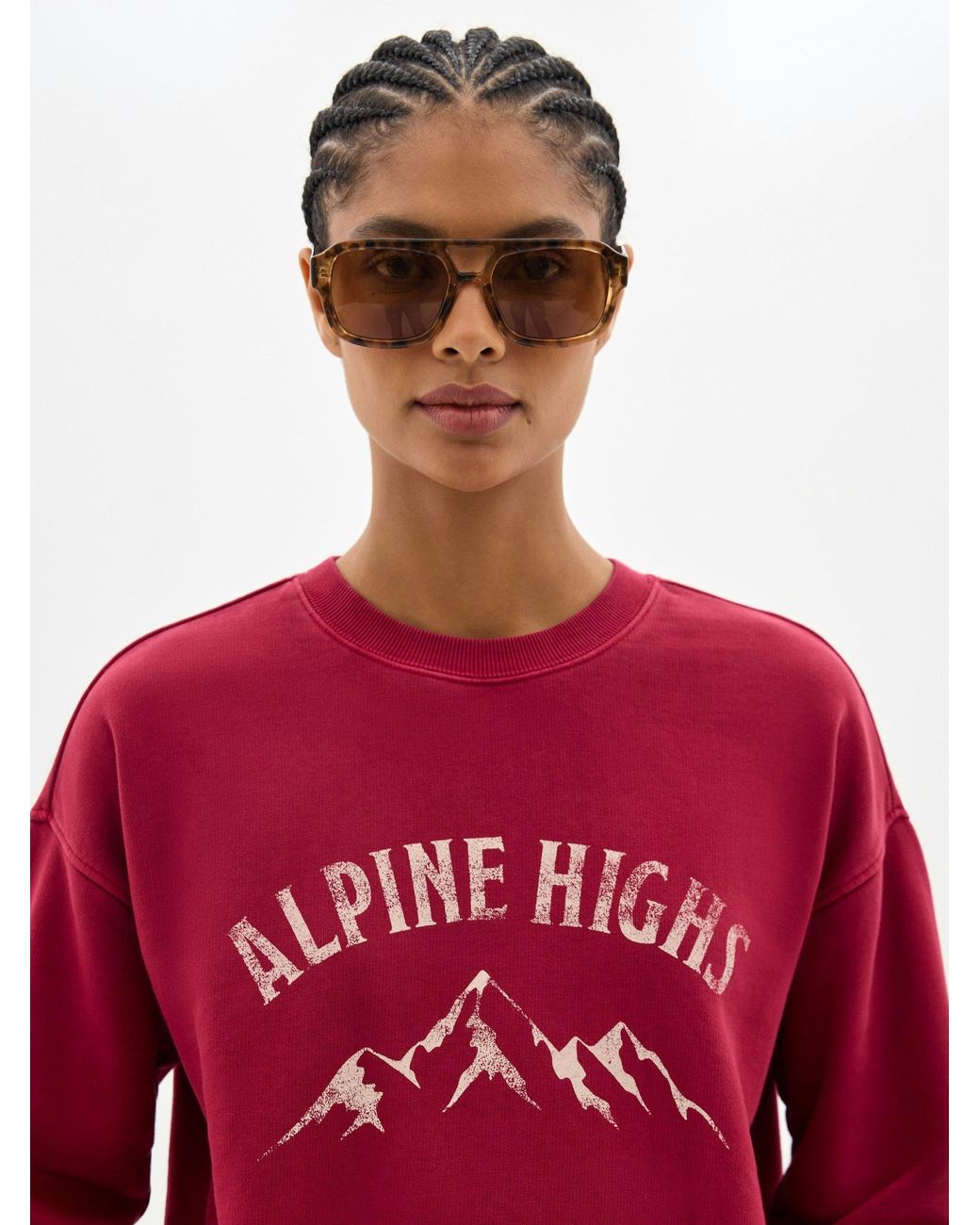 Hush Red Alpine Highs Cotton Graphic Sweatshirt