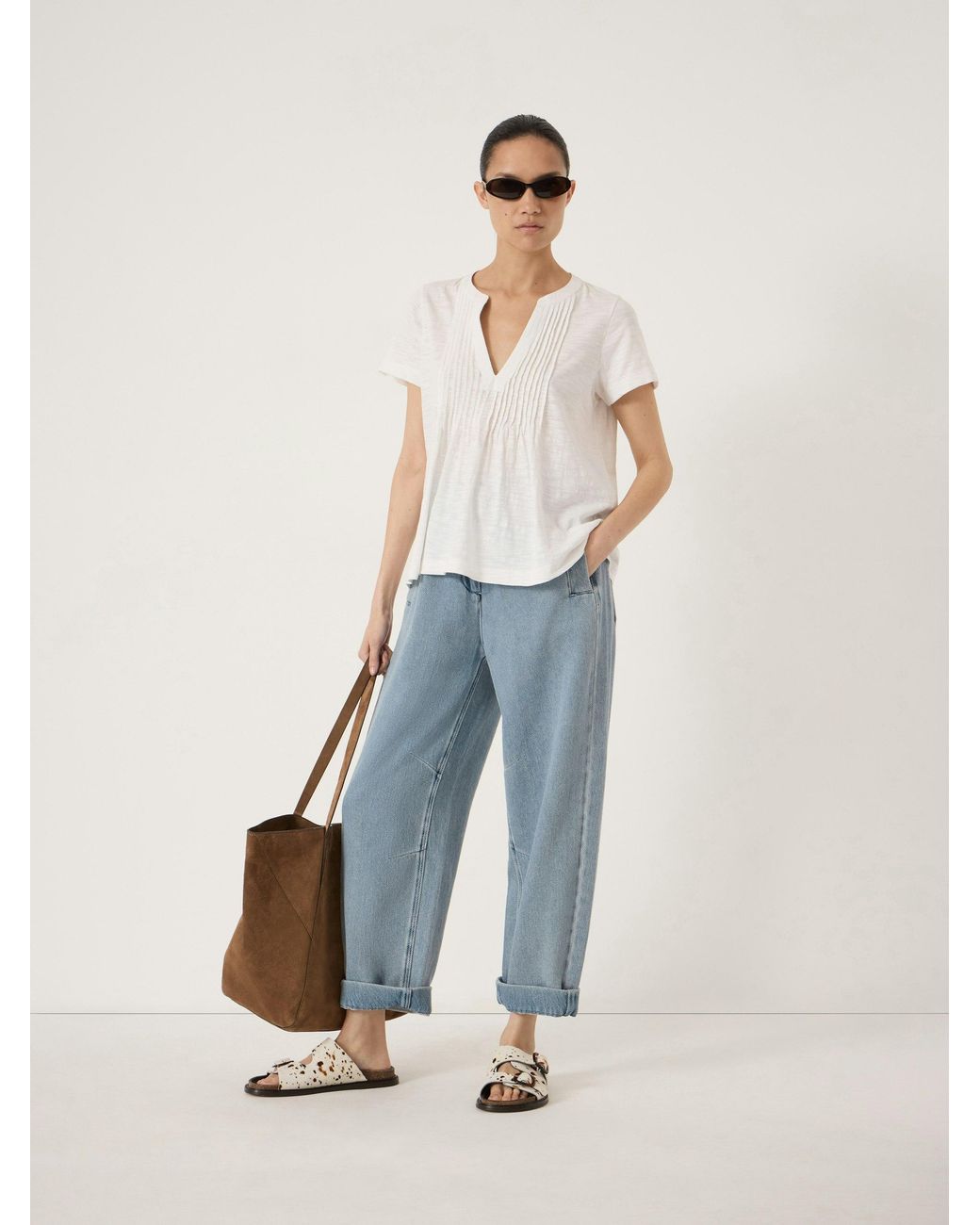 Hush Natural Thalina Pleat Jersey Top