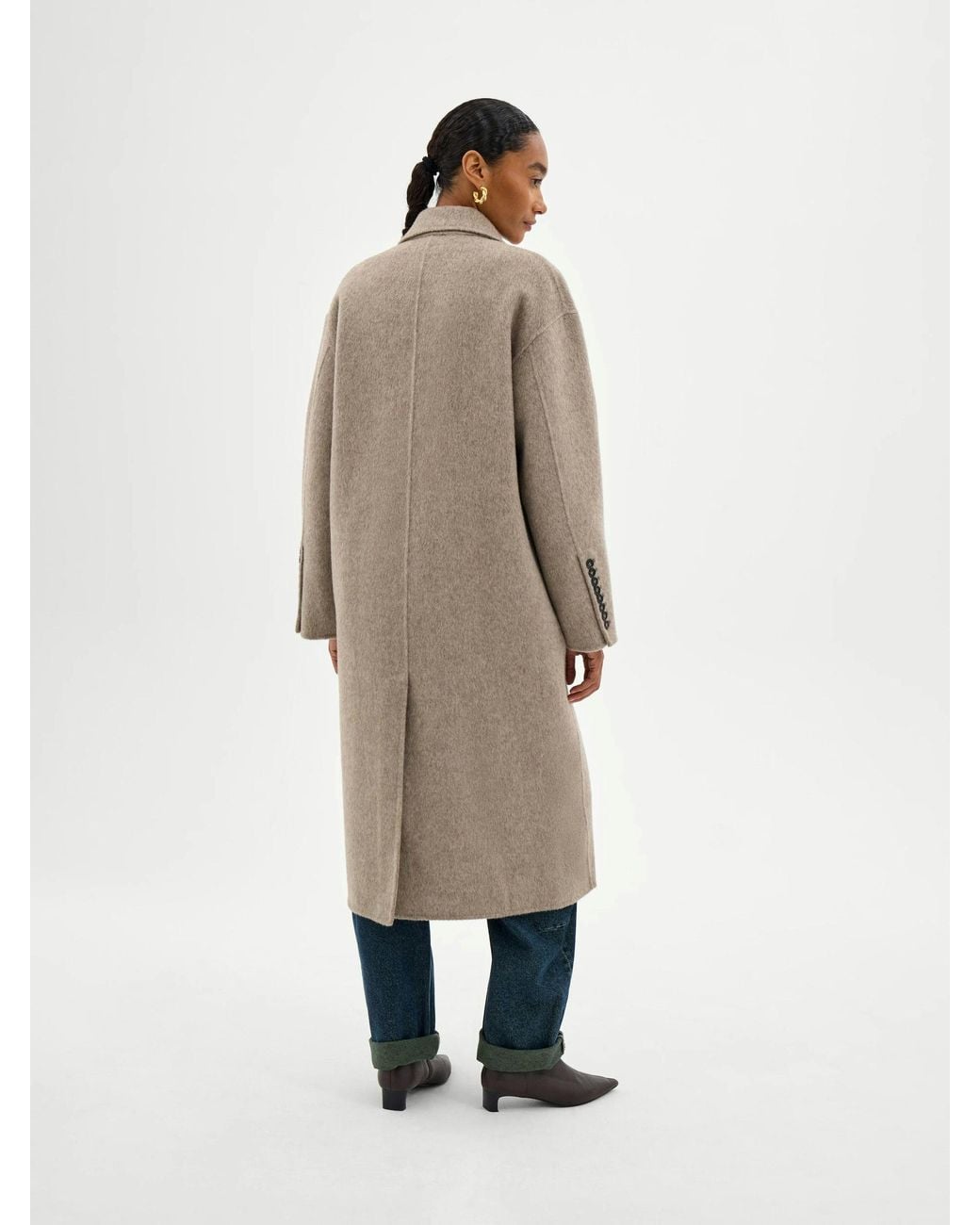Hush Blue Pure Wool Double Faced Coat