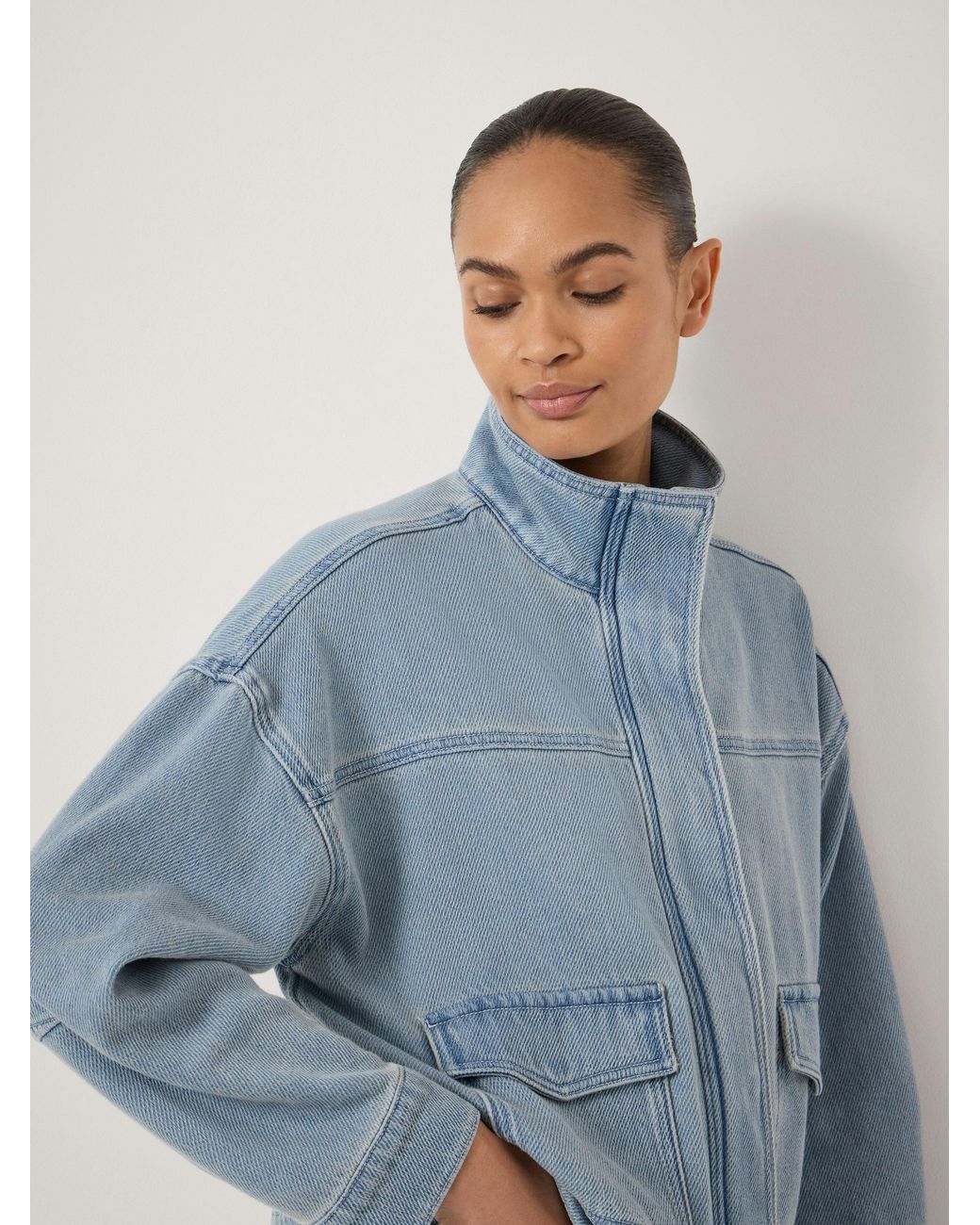 Hush Blue Robbie Cropped Supersoft Denim Jacket