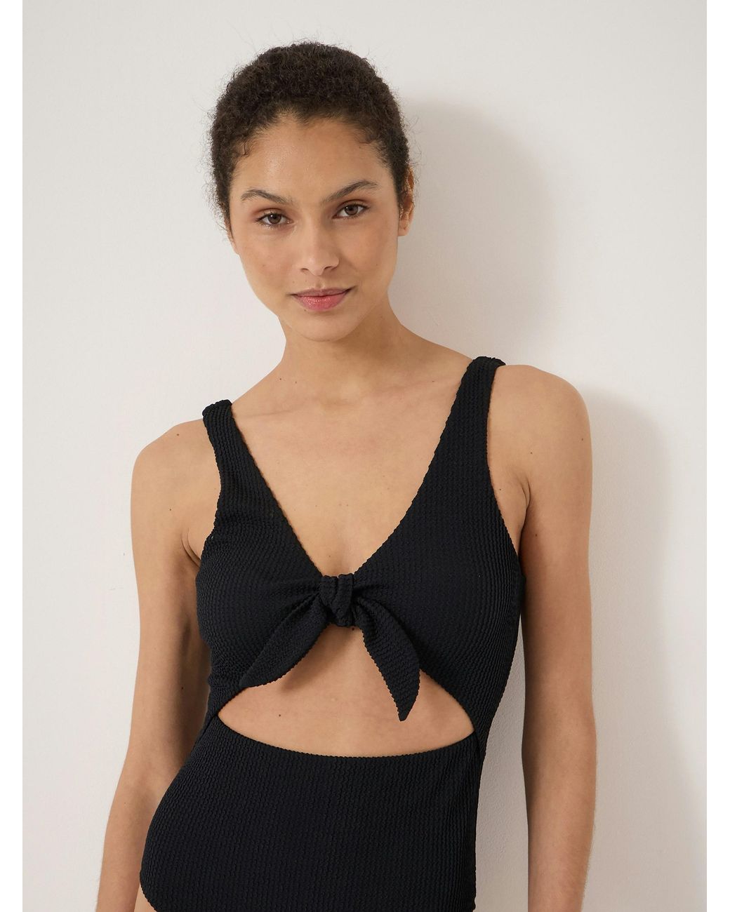 Hush Natural Maren Crinkle Tie Front Swimsuit