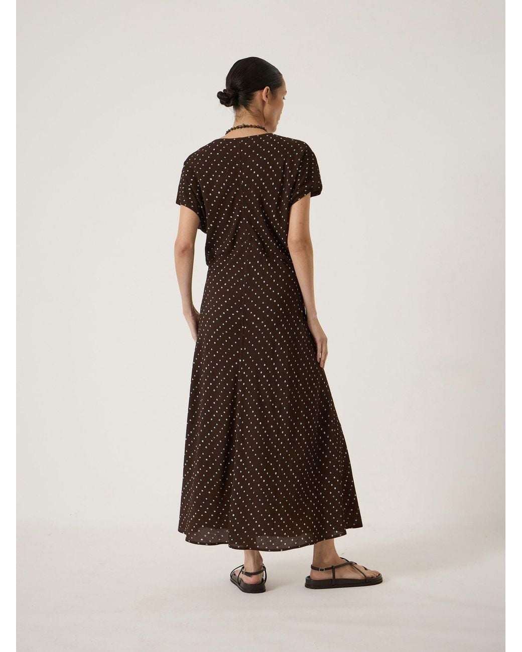 Hush Natural Grace Crepe V-Neck Maxi Dress