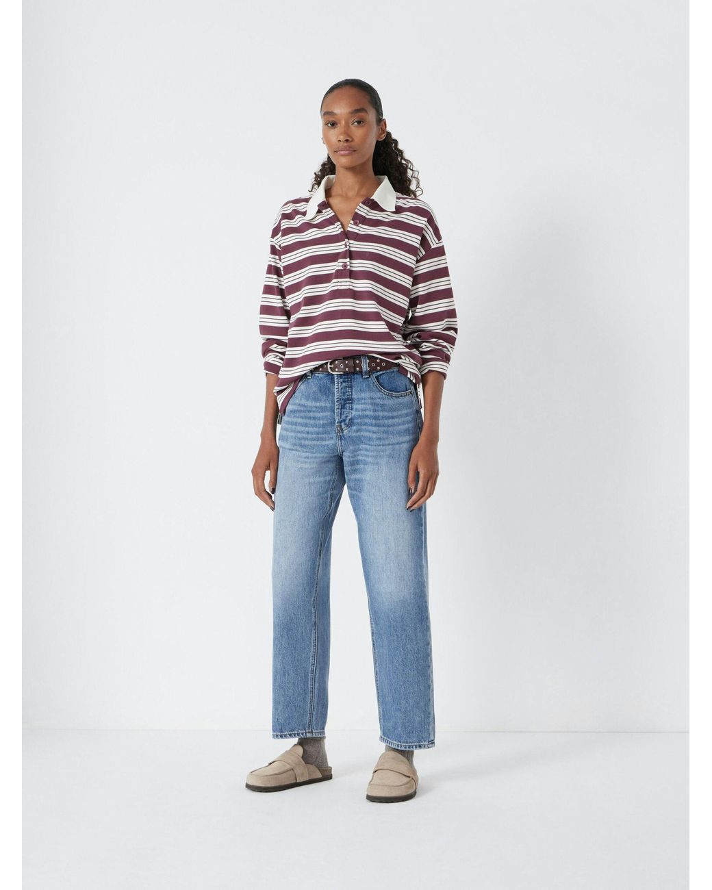 Hush Blue Button Fly Boyfriend Jeans