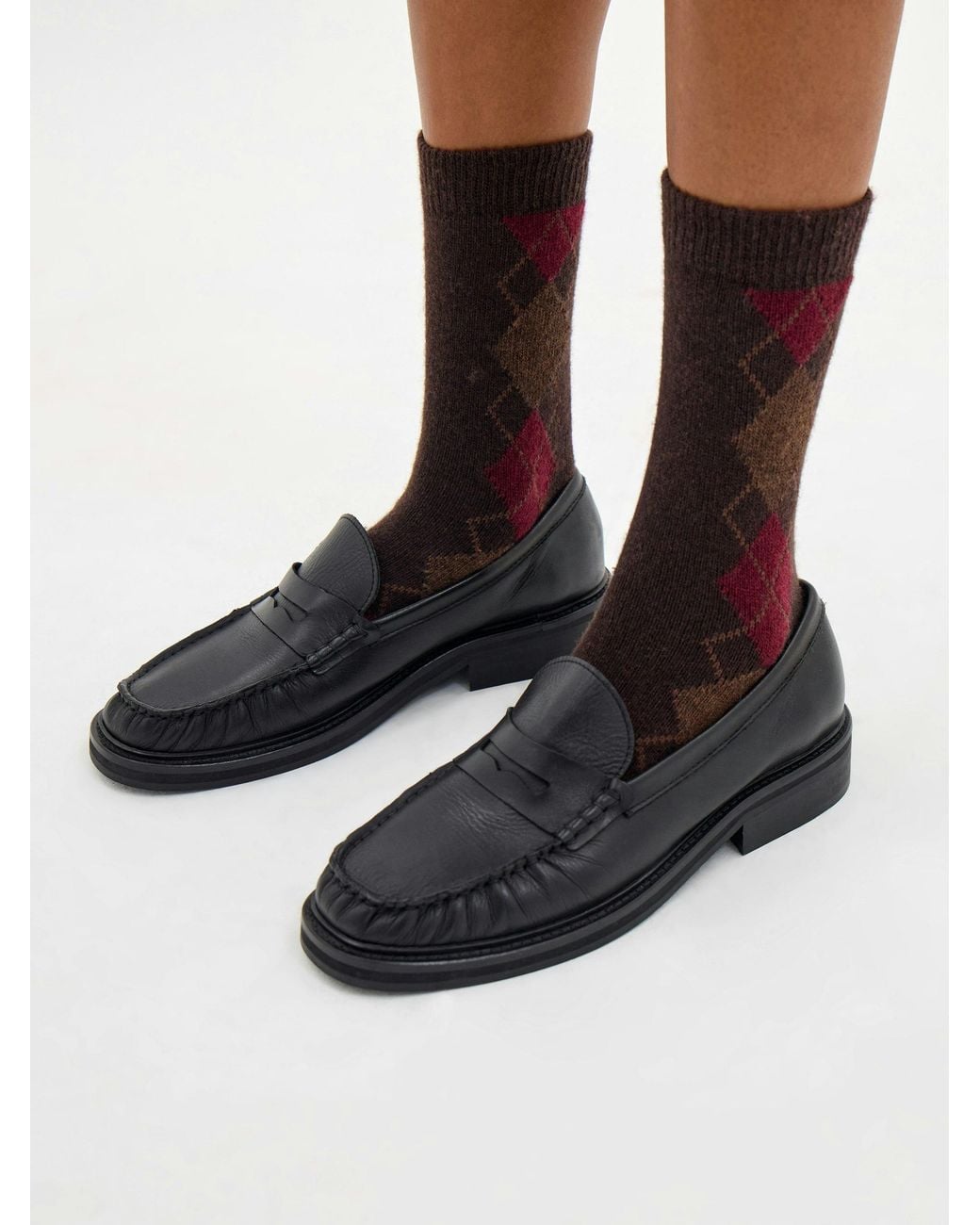 Hush Black Valeria Argyle Socks
