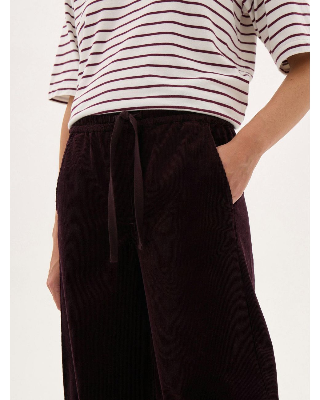 Hush Black Rina Corduroy Barrel Trousers