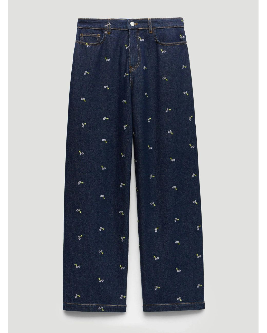 Hush Green Romy Embroidered Floral Jeans