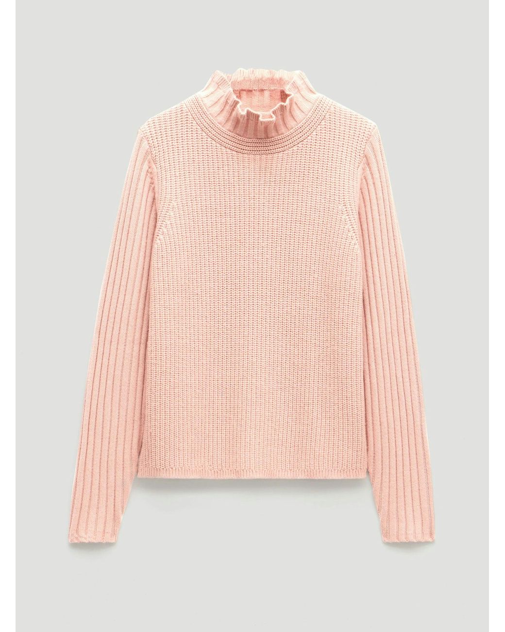Hush Blue Kiley Wool Blend Frill Trim Jumper