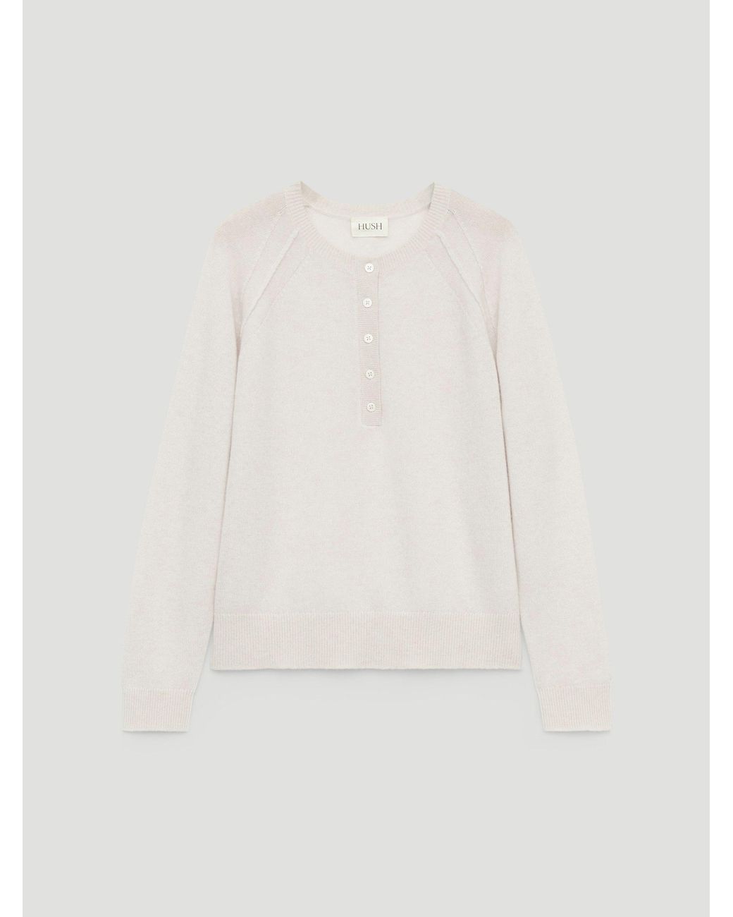 Hush White Farah Cashmere Henley Jumper