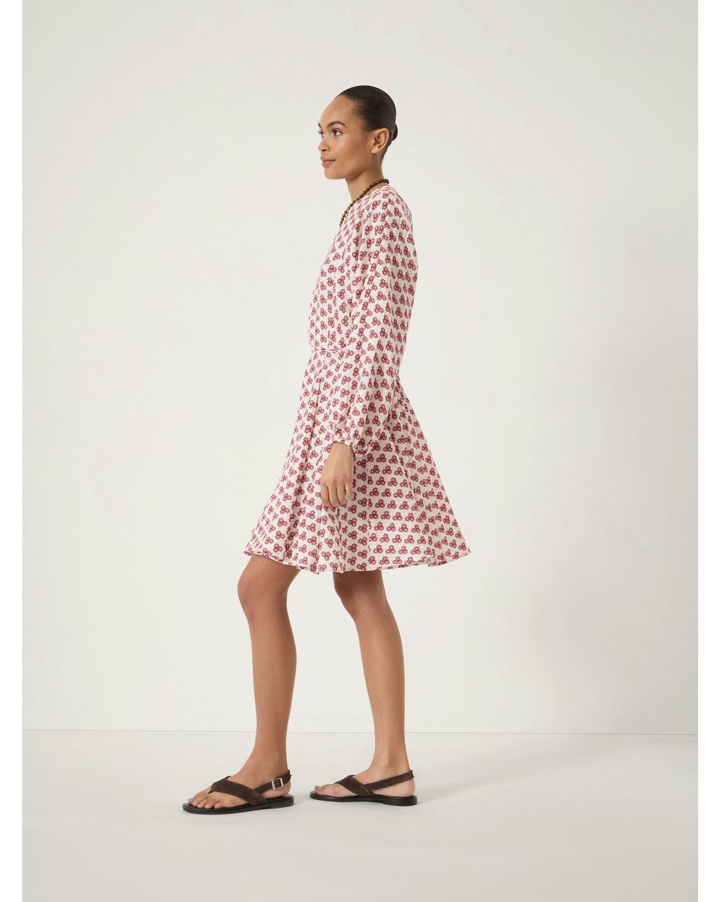 Hush Pink Ines Godet Skirt Crinkle Mini Dress