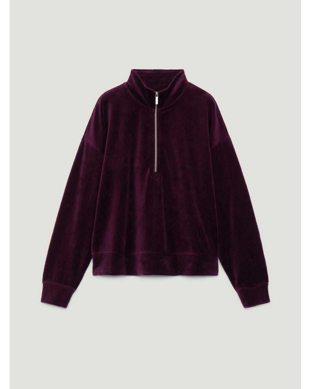Hush Blue Aida Velour Half Zip Sweatshirt