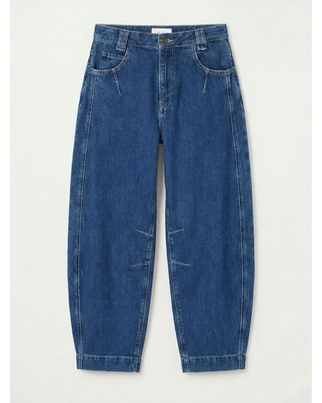 Hush Blue Bryce Seam Detail Barrel Leg Jeans