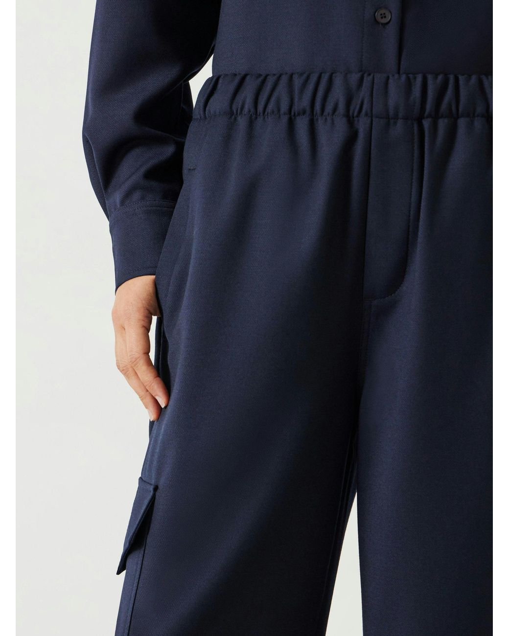 Hush Blue Ava Wool Cargo Trousers