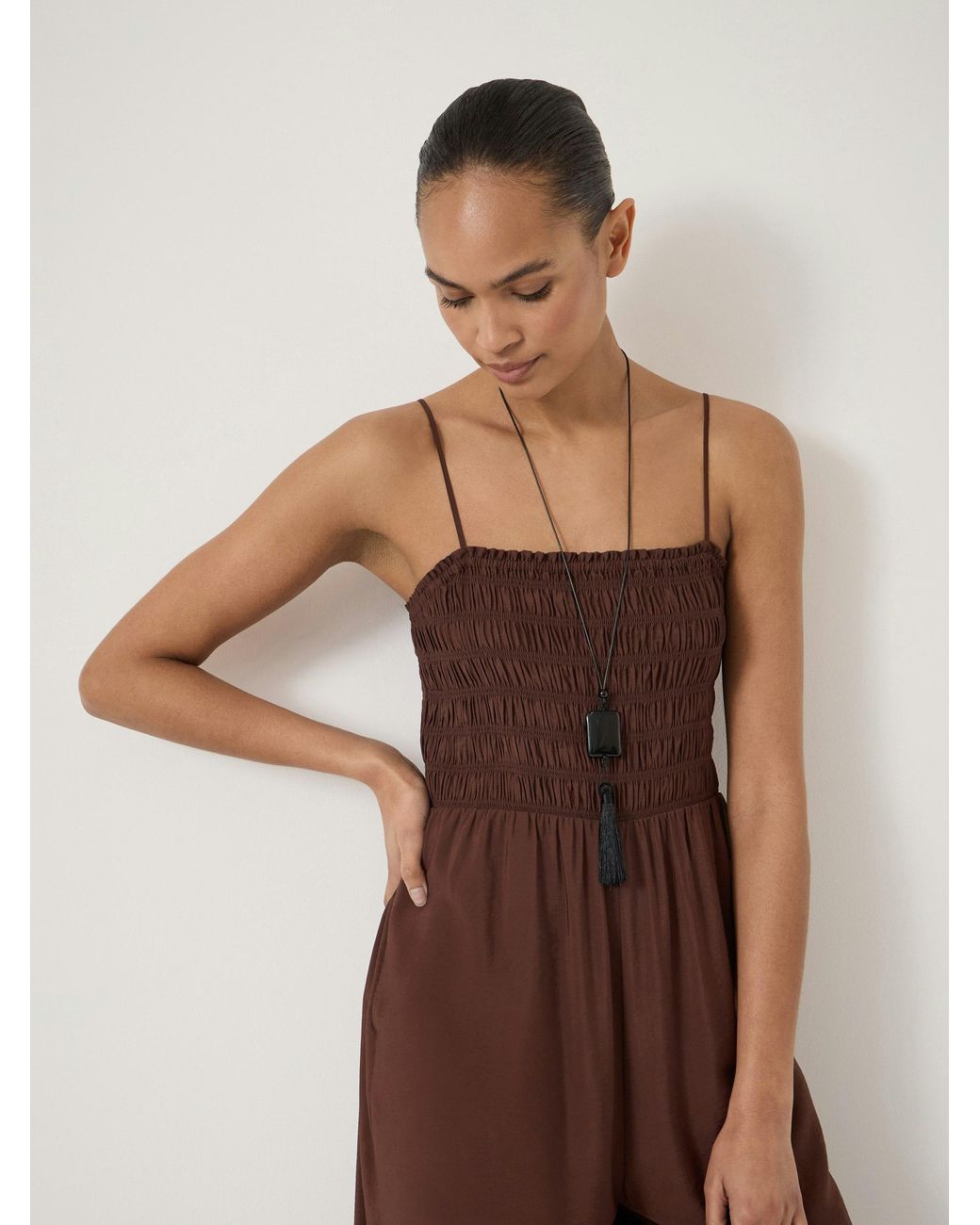Hush Natural Vita Strappy Bubble Hem Jumpsuit