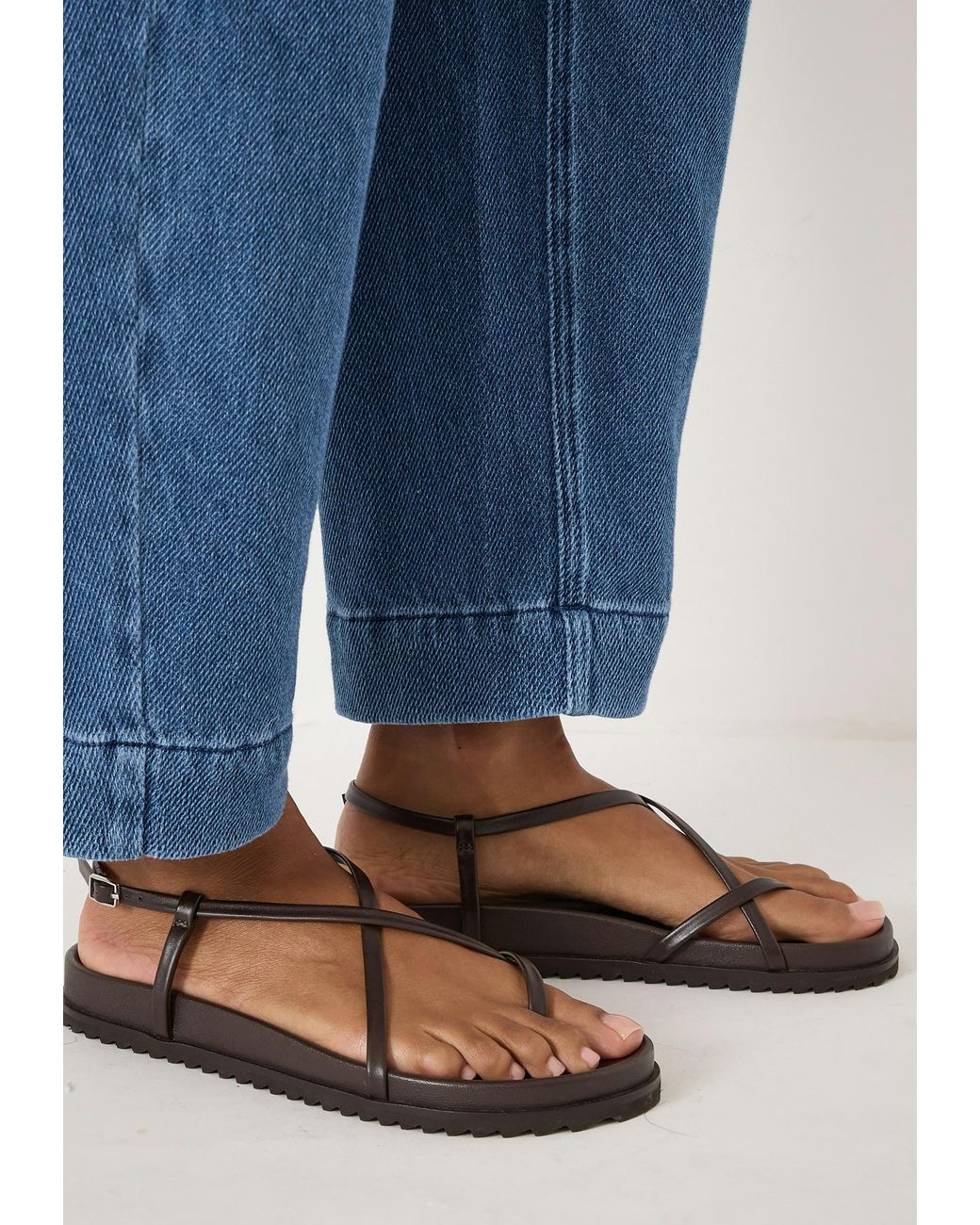 Hush Blue Theo Leather Strappy Sandal