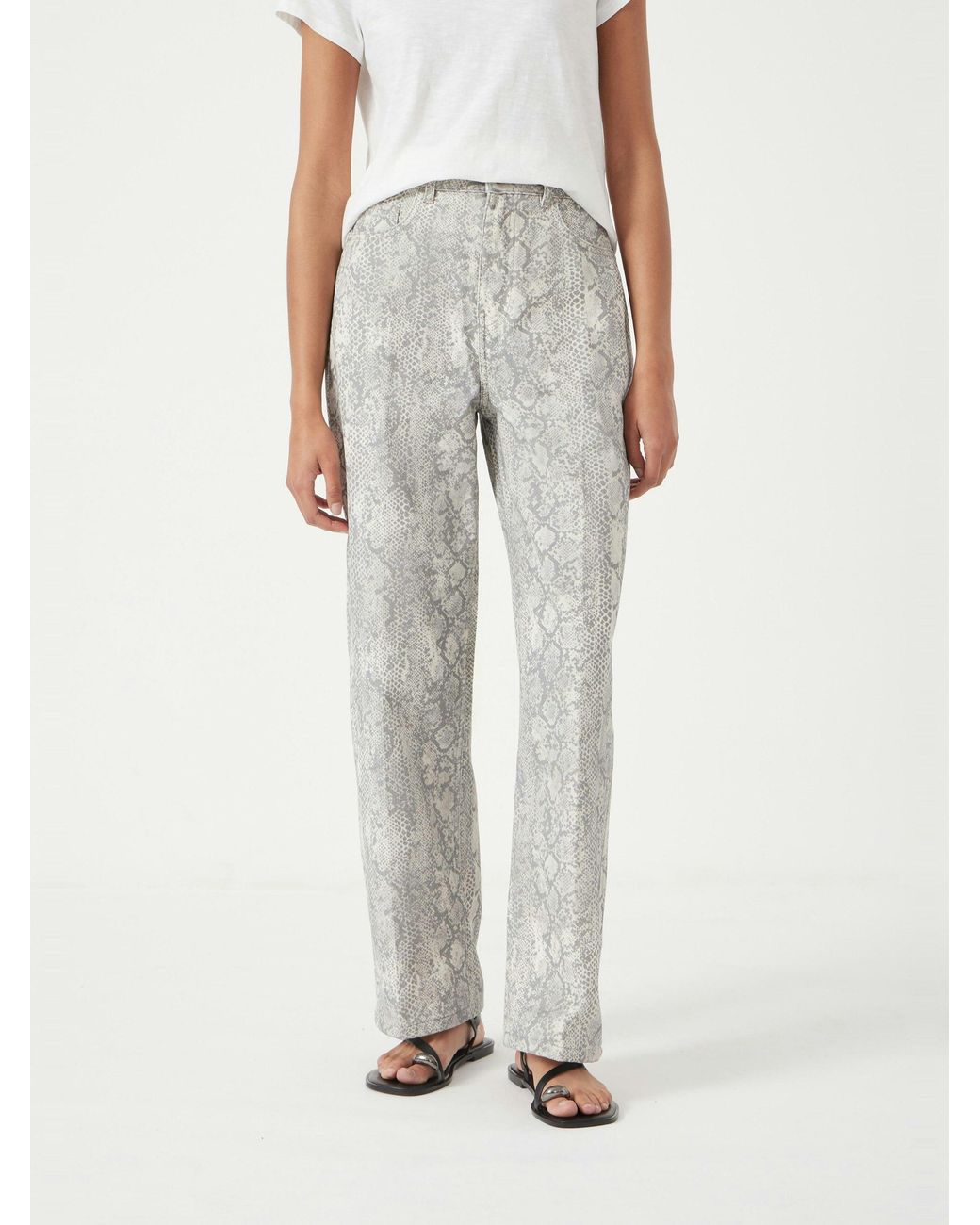 Hush White Straight Leg Printed Jeans