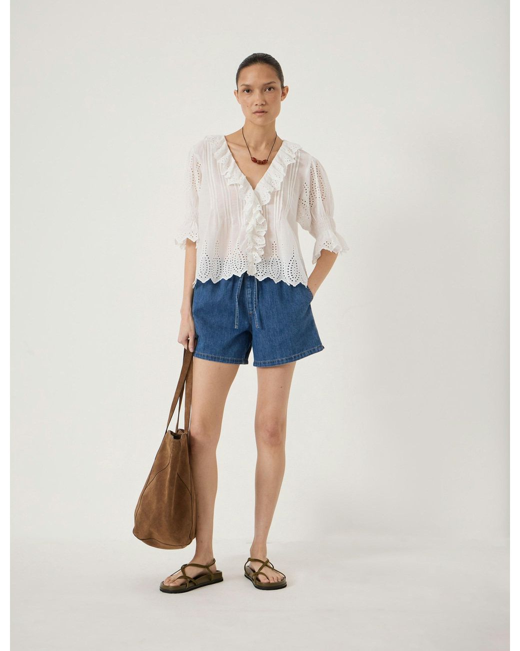 Hush Blue Betty Denim Pull On Shorts