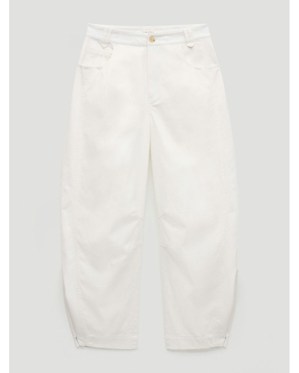 Hush Natural Bryce Seam Detail Barrel Leg Trousers