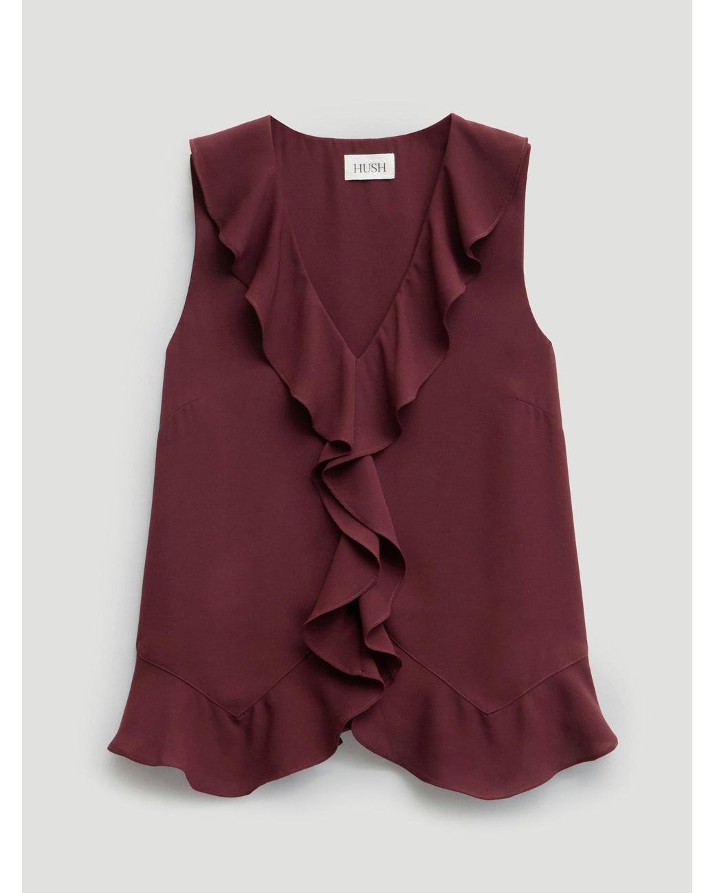 Hush Red Charlie Chiffon Ruffle Blouse