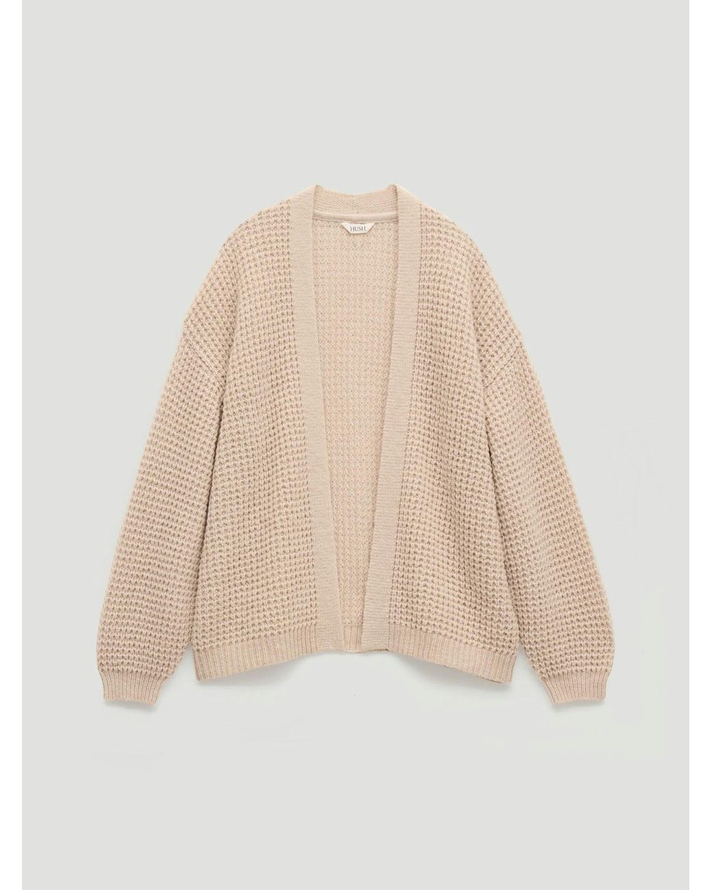 Hush Natural Waffle Stitch Edge To Edge Cardigan