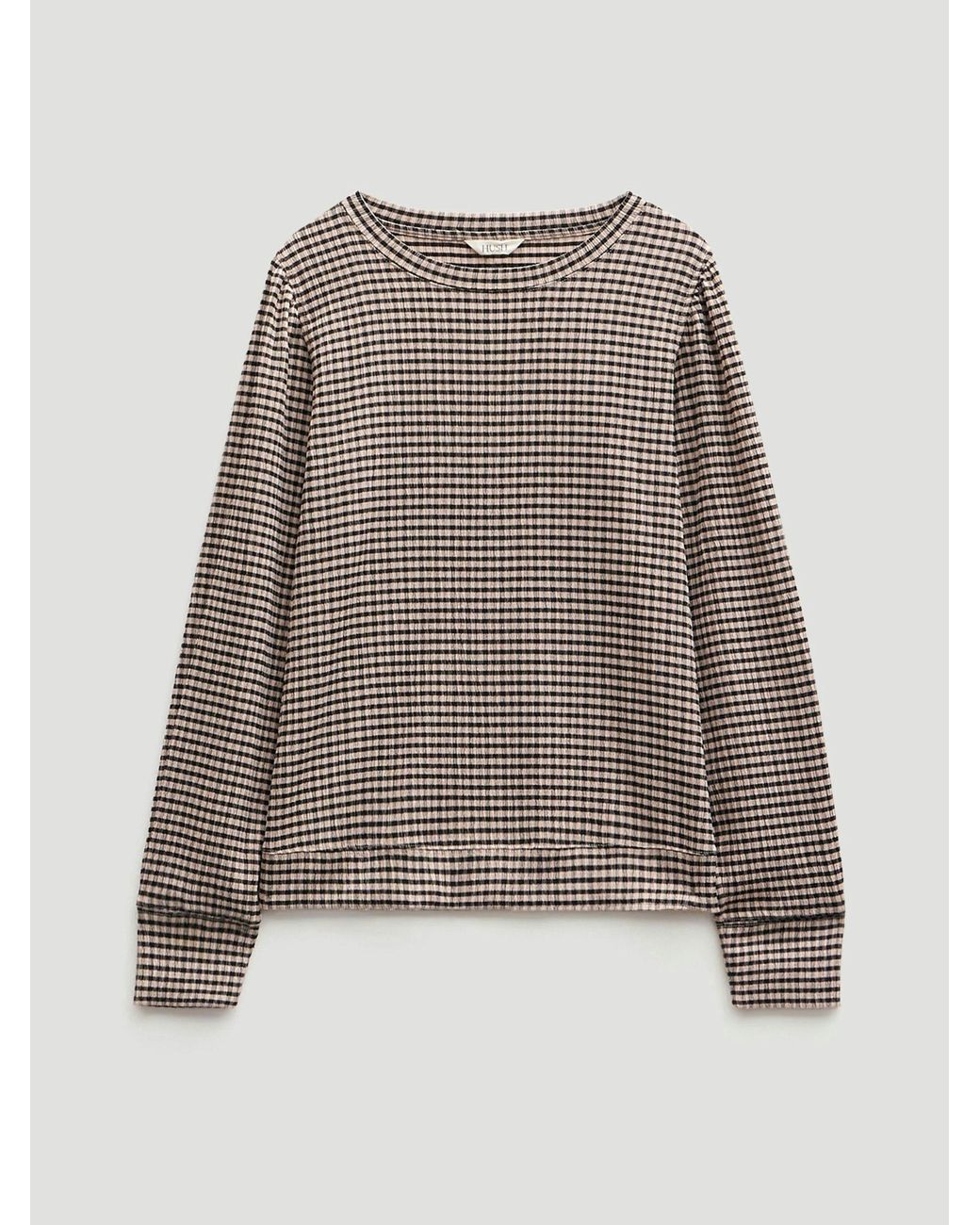 Hush White Emily Gingham Puff Sleeve Top