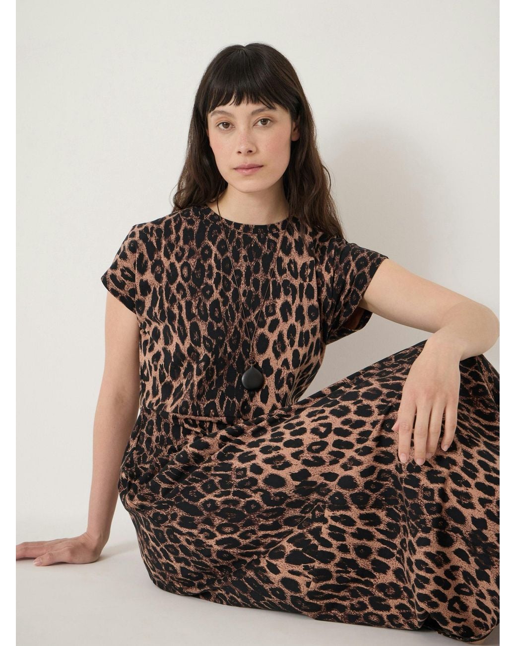 Hush Natural Thelma Cap Sleeve Barrel Jersey Midi Dress