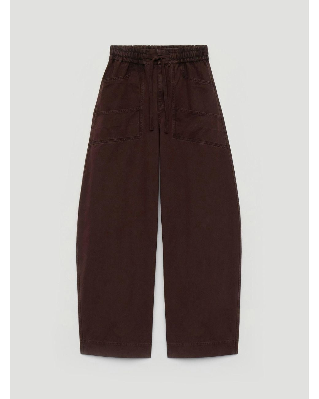 Hush Brown Sanna Barrel Leg Washed Trousers