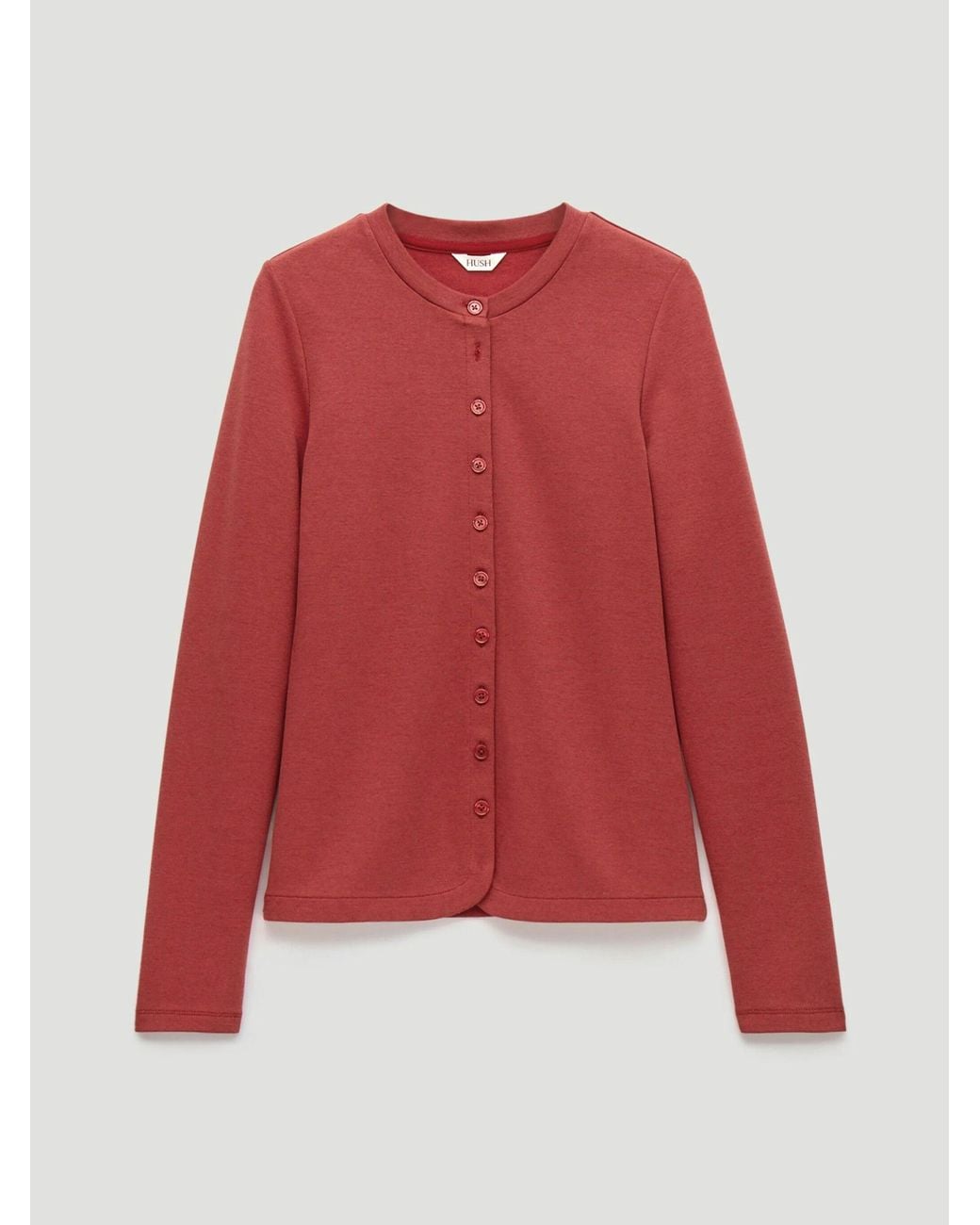 Hush Red Button Detail Jersey Cardigan