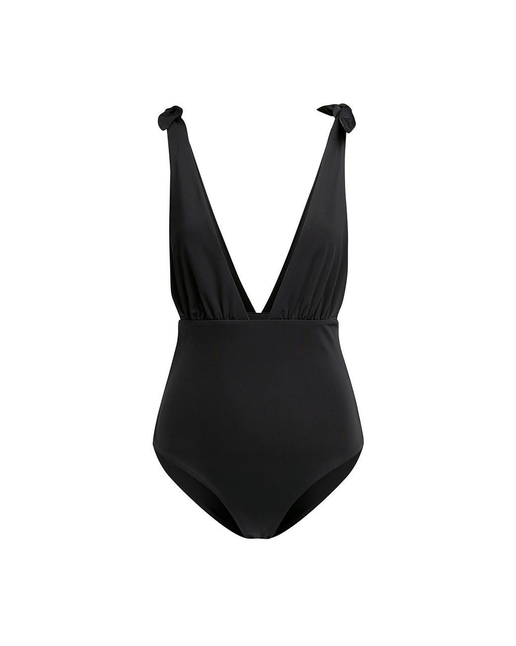 Mara Hoffman Synthetic Daphne Deep V One-piece Swimsuit in Black - Lyst