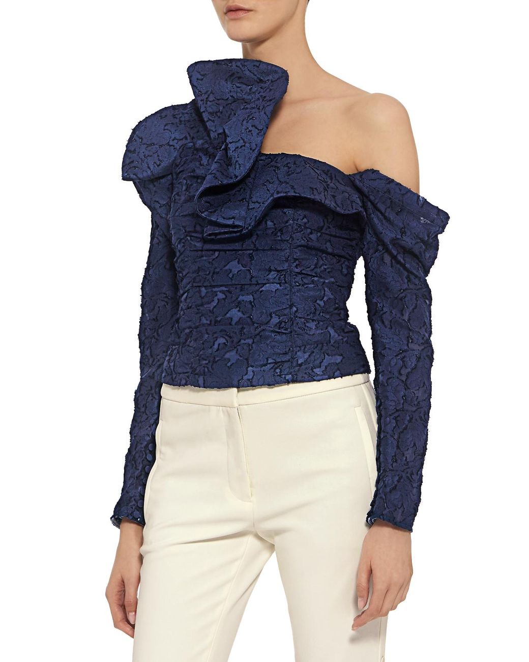 asymmetrical ruffle top