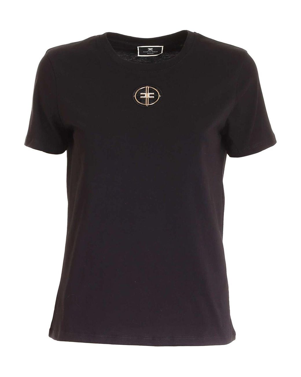 Elisabetta Franchi Charm Cotton T-shirt in Black - Lyst