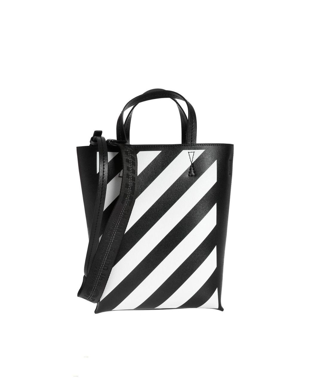 Off-White c/o Virgil Abloh Leather Diag Tote Bag in Black - Lyst