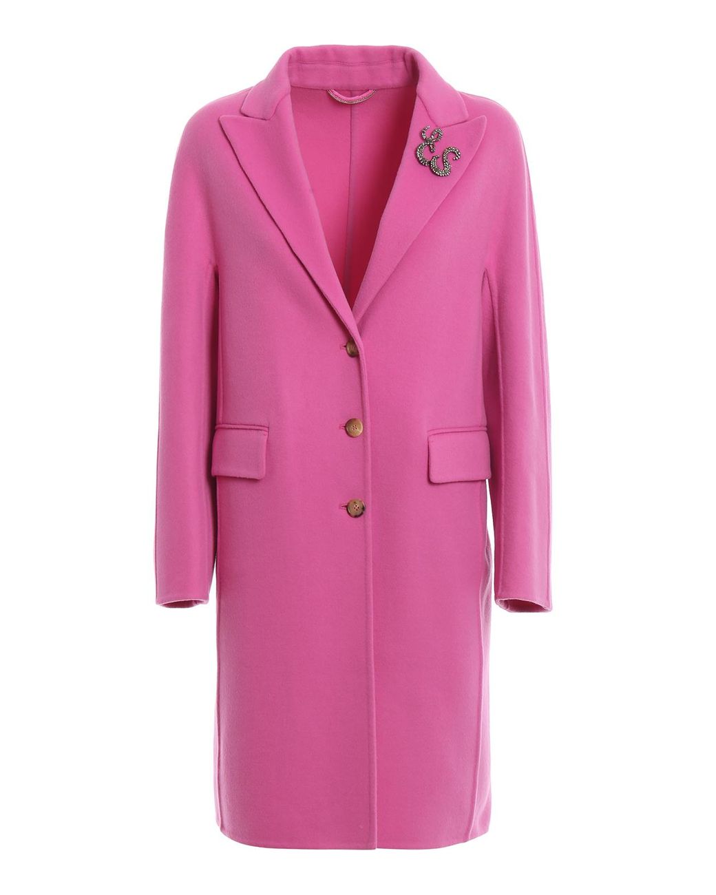 Ermanno Scervino Jewelled Wool Cloth Coat in Pink - Save 22% - Lyst