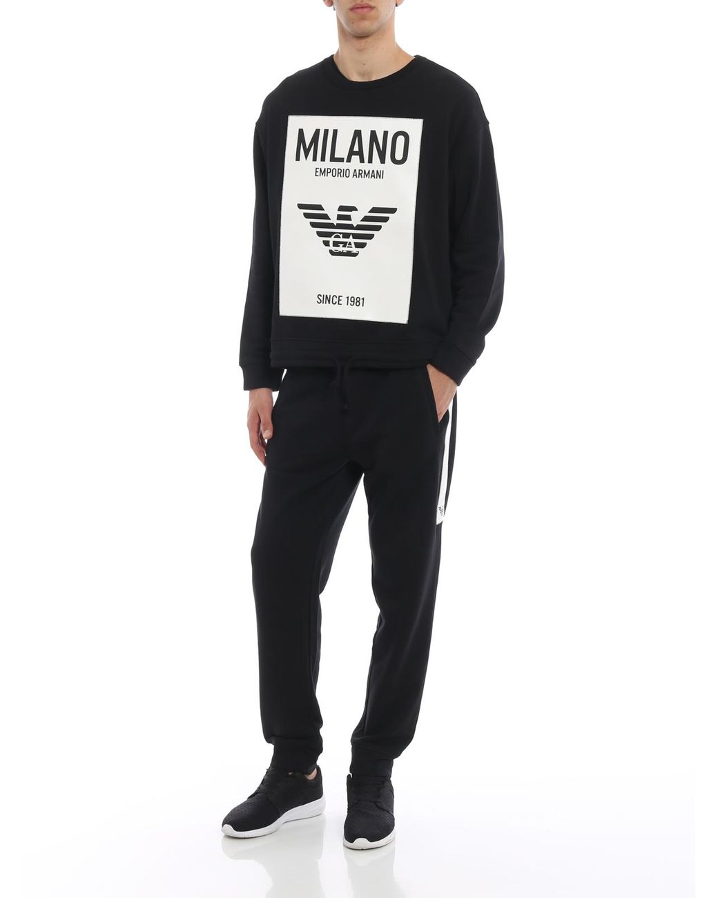 black armani tracksuit bottoms