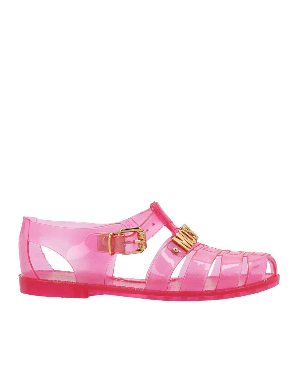moschino jelly sandals with lettering logo