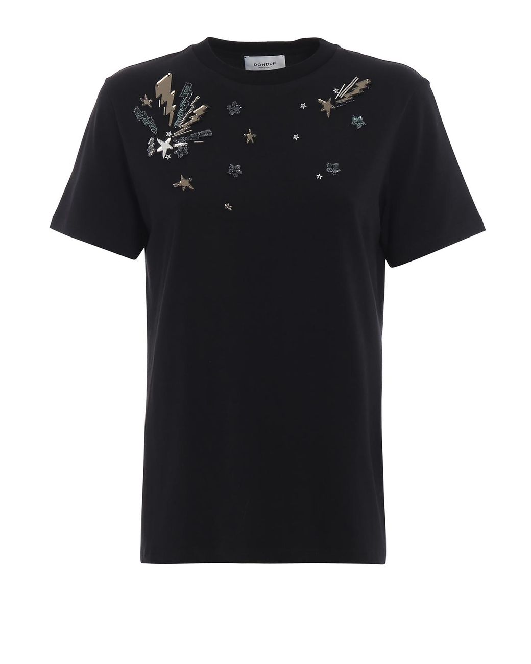 Dondup Cotton Jersey T-shirt With Applications in Black - Lyst