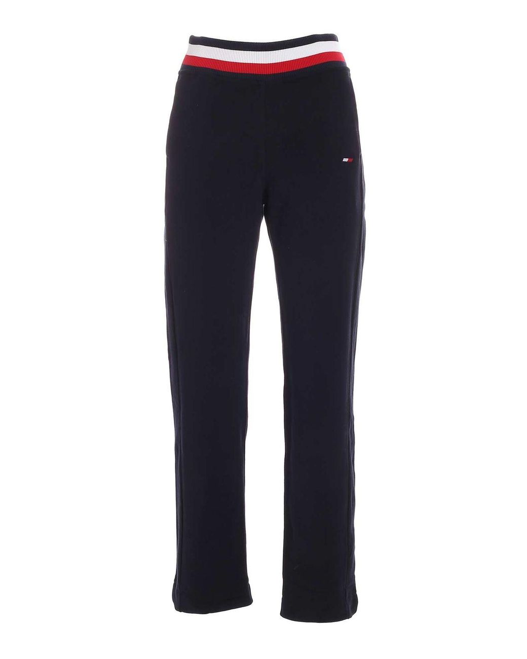 tommy hilfiger lounge tapered joggers with flag logo in navy