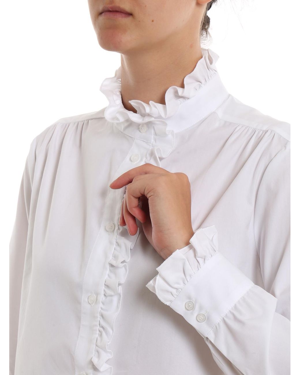 frilled white shirt