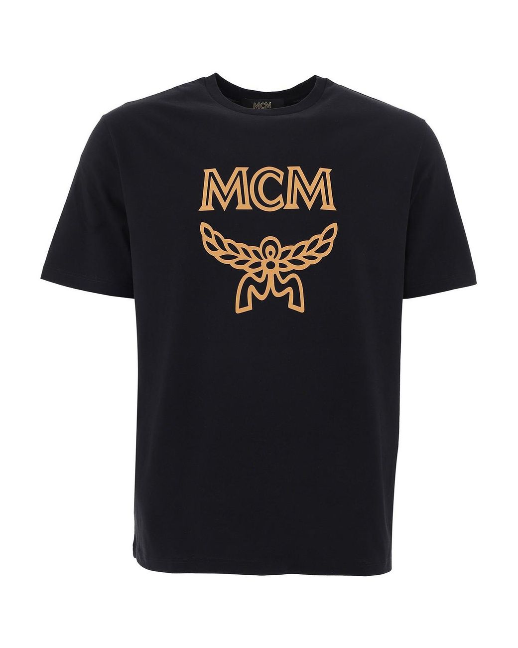 MCM Logo Print Cotton T-shirt in Black for Men - Lyst