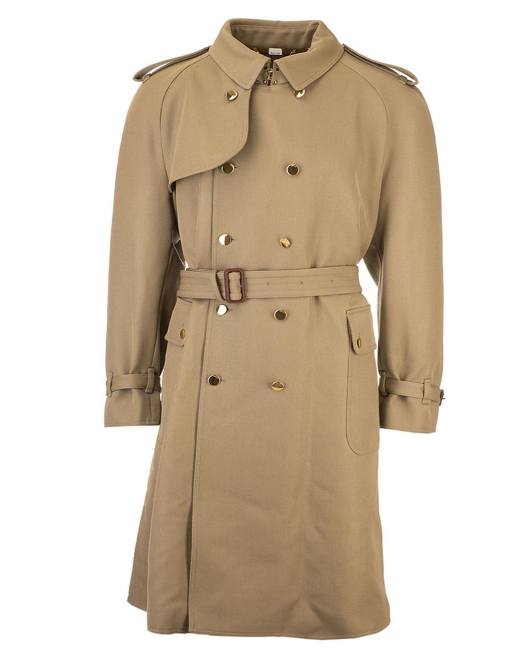 Gucci Wool Trench Coat In Camel Color in Natural for Men - Lyst
