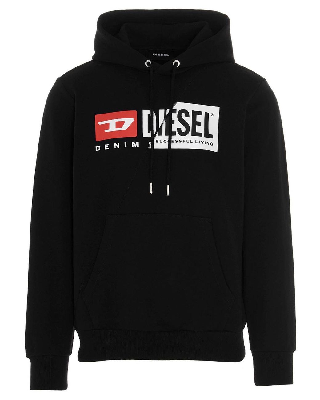 DIESEL Cotton S-girk-hood-cuty Sweatshirt in Black for Men - Lyst